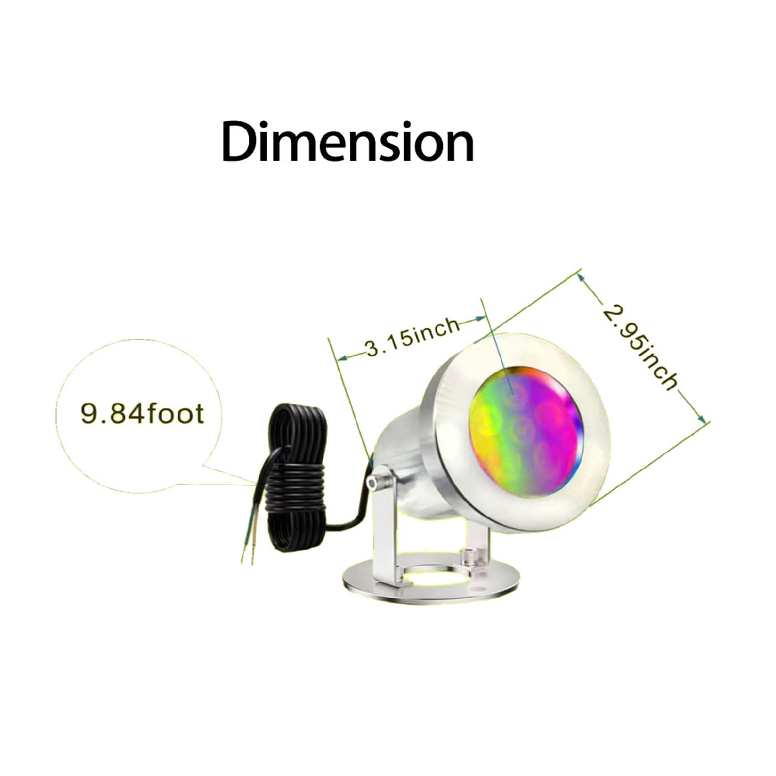 Luci a LED per laghetto con telecomando, 6 W, SS316, in acciaio inox, RGB, luce subacquea IP68, impermeabile, per esterni, per stagni e cascate (2)