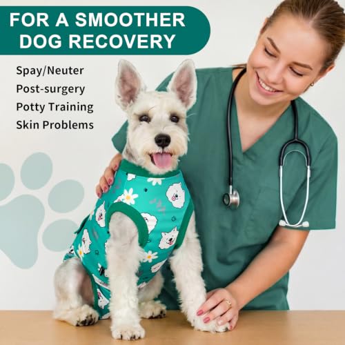 Image of 2 Packs Dog Surgery Recovery Suit,Dog Recovery Suit After Surgery for Female Spay Male Neuter,Soft Anti Licking Recovery Suit for Dogs,Dog Onesie for Abdominal Wounds,XS