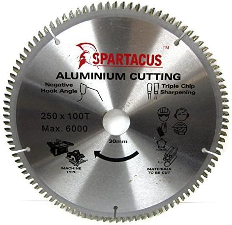 Spartacus 250mm Diameter x 100 Teeth x 30mm Bore Aluminium Cutting Circular Saw Blade Fits Elektra-Beckum TS250 KGS300 KGS330 UK330