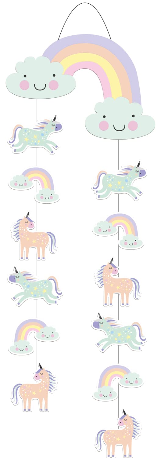 Folat Unicorns & Rainbows 68297 Hanging Decoration 30 x 85 cm Multi-Coloured, Multicoloured