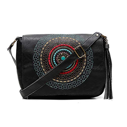 Bolsa Feminina Transversal Bordado Mandala - Alice Monteiro