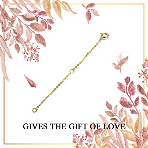 14K Solid Gold Chain Necklace Extender 3 Inch, Delicate Durable Adjustable Gold Chain Extender for Gold Necklace Bracelet2