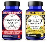 Lunakai USA Made Testosterone Booster + Shilajit Capsules Bundle – Non-GMO – 60ct Each