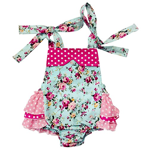 DQdq Baby Girls' Cotton Ruffles Romper Summer Dresses with Headband
