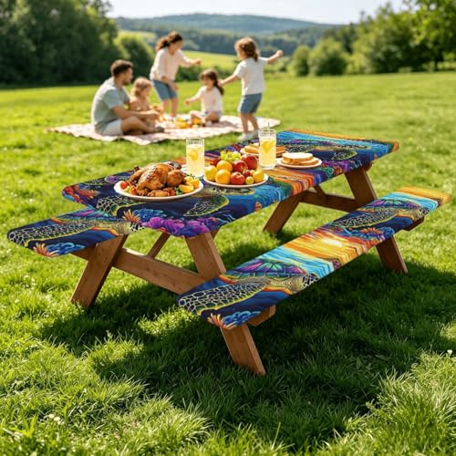 Mantel ajustable de picnic elástico de 72 pulgadas lavable para jardín 8