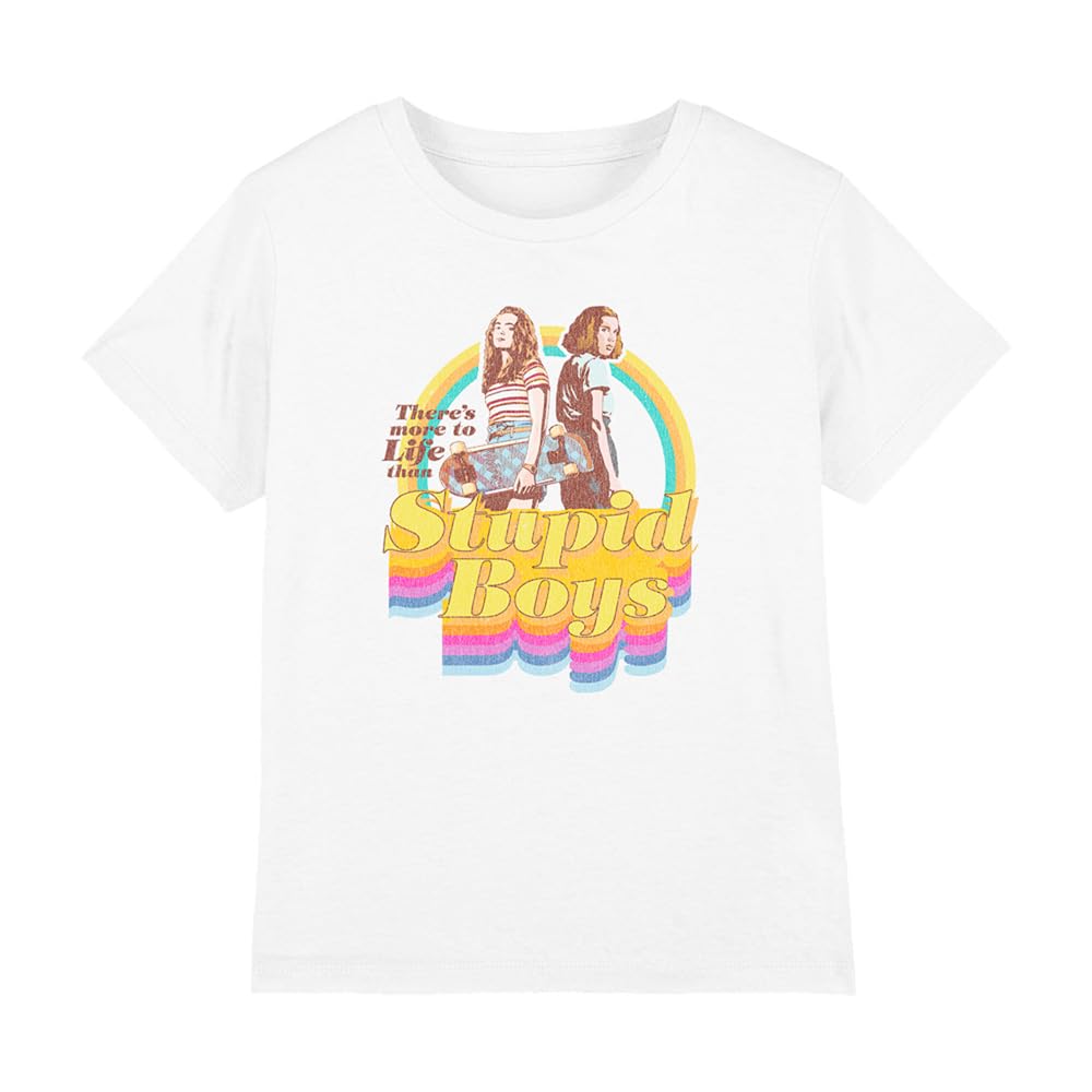 Stranger Things Boys White Stupid Girls T Shirt, 9-10 Years
