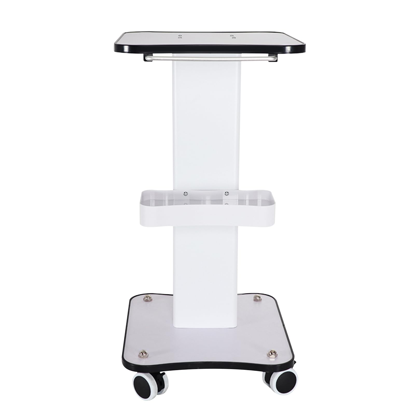 Carrello portatile portatile carrello speciale per parrucchiere, carrello cosmetico multifunzione con grande capacità, carrello bianco con manico e ruote