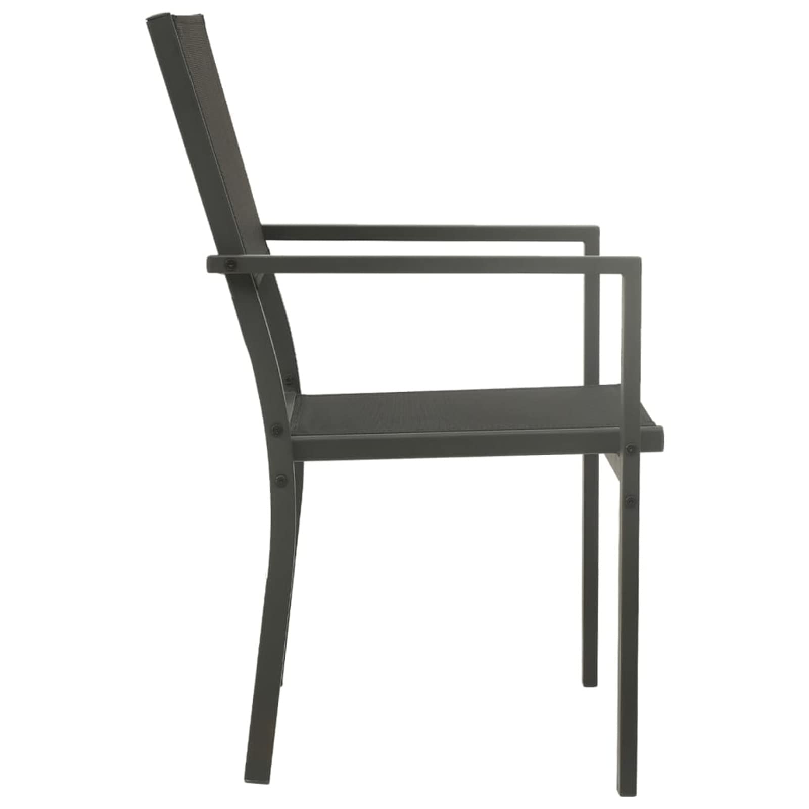 Gartenstühle 2 STK. Textilene und Stahl Schwarz und Anthrazit Campingstuhl Garten StüHle TerrassenstüHle Garden Chair BalkonmöBel Kleiner Balkon