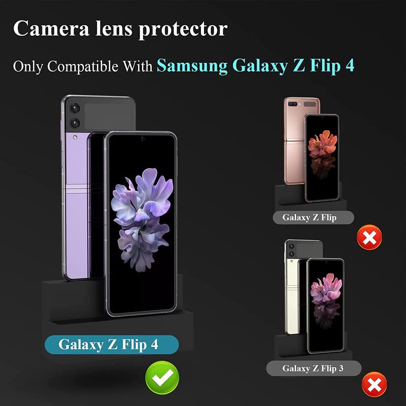 Image of for Samsung Galaxy Z Flip 4 Camera Lens Screen Protector, Alloy Matelic Ring Individual Anti Scratch Tempered Glass Camera Cover for Galaxy Z Flip 4 5G, 1 Pack (Silve Diamond)