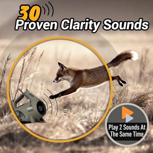 Ctrixez Predator Call - Electronic Coyote Caller with Decoy Topper, 30 Sounds Incl Perfect for Coyote, Fox, Raccoon, Cottontail Hunting Calls, 400 Yard Remote Range, 8-Bay Long Lasting, Gray-Green
