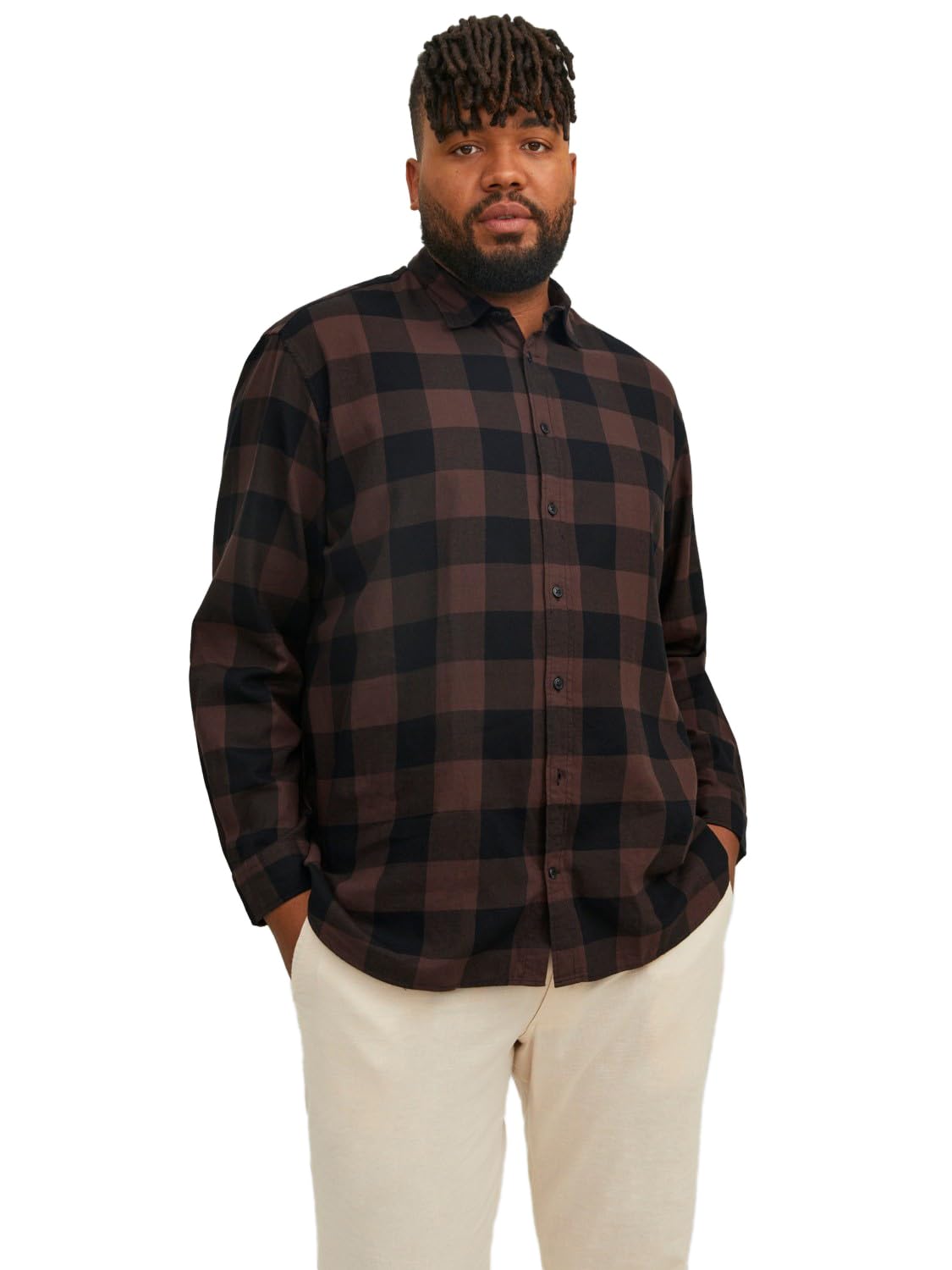 Jack & Jones mens JJEGINGHAM TWILL SHIRT L/S NOOS PLS Shirt (pack of 1)