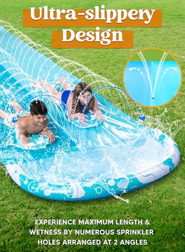 image for JOYIN 32.5FT Water Slide and 2 Inflatable Boards, Extra Long Heavy Dut