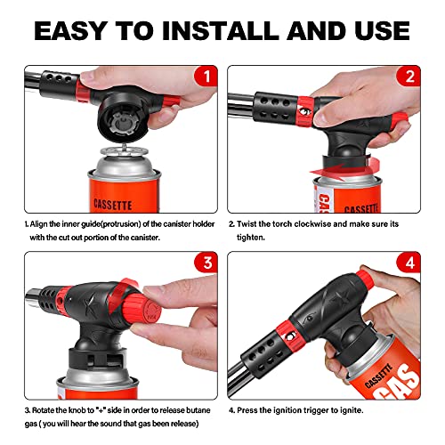 Akbll Butane Torch Head,Anti-Scald Cooking Torch Lighter With Adjustable Flam,Kitchen Culinary Blow Torch For Sous Vide, Creme Brulee, Baking, Bbq, Soldering(Butane Canister Not Included)¡­ #TOP3