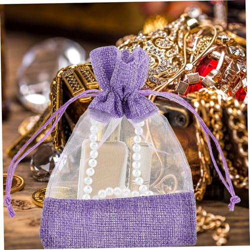 10 bolsas de tela con cierre de lavanda para organizar miniatura 4