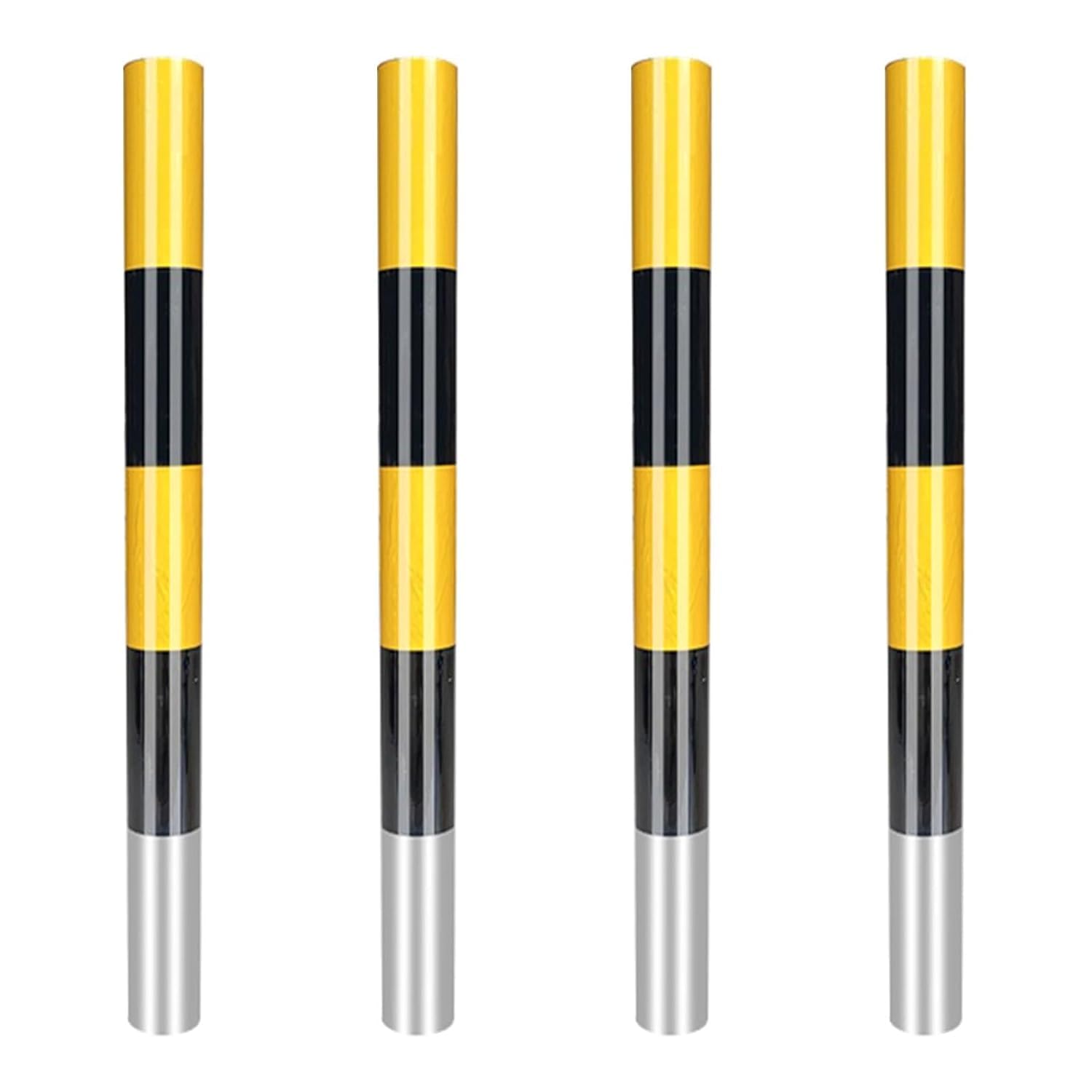 YNBSHGAA Reflective Parking Bollards for Enhanced Traffic Safety in Garages and Lots,Black (4pcs)