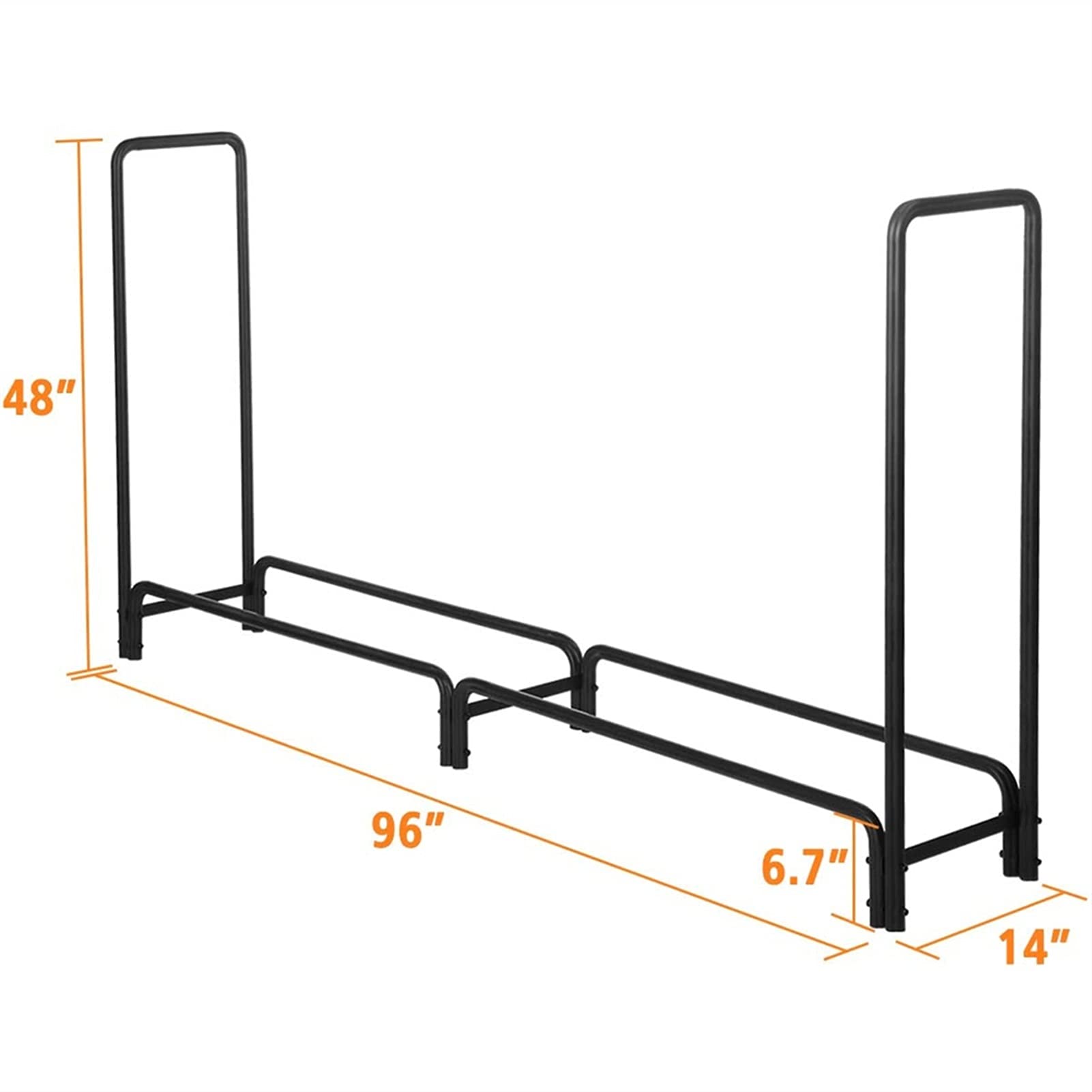 Portalegna da ardere in metallo nero, per esterni/interni, per una nizzazione efficiente della legna da ardere, elegante per casa e magazzino
