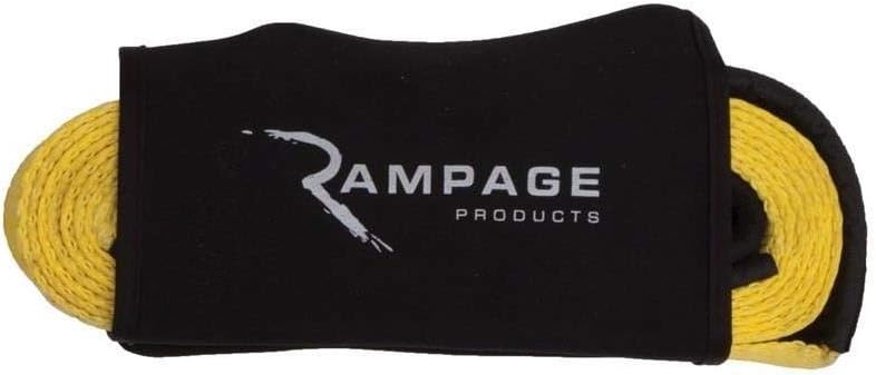 Rampage 3" x 30' Recovery Trail Strap with Carrying Case | Looped Ends, Yellow | 86687 : Automotive