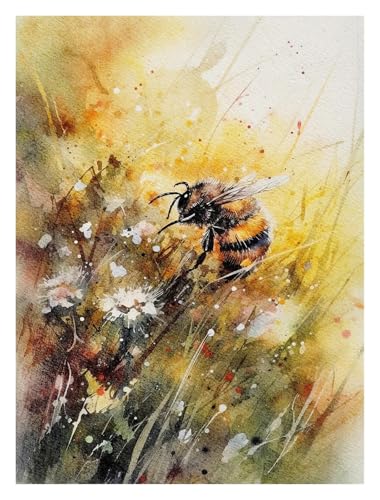 Affiche abeille a miel aquarelle LEMST poster insectes nature 40x50cm