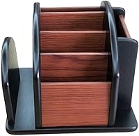 Vista 1 de Carrito giratorio de control remoto, soporte de pluma de madera para escritorio, suministros de oficina, almacenamiento de papelería, organizador