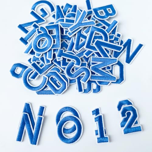 Jongdari 75pcs Iron-On Letters & Numbers Patches, 1.5