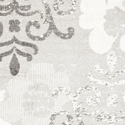 Safavieh Adirondack Collection Area Rug - 8' X 10', Silver & Ivory, Floral Glam Damask Distressed Design, Non-Shedding & Easy Care, Ideal For High Traffic Areas In Living Room, Bedroom (Adr114B) #TOP5