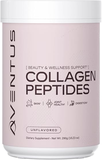 Aventus Collagen Peptides Beauty and Wellness Support for Skin, Hair, Nails, Joint Health and Digestion Unflavored Powder 10g per Serving 29 Servings
