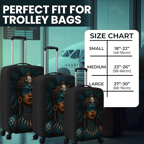 Image of WanderWraps Spendex Polyester Protective Luggage Cover | Hard Luggage Trolley Bag Cover | Washable | Dust Proof | Stretchable | M - 24 inch | Nefraya