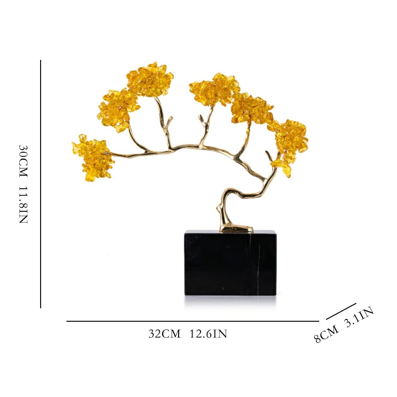 Albero di/Albero dei Soldi Citrino Albero della Fortuna Ornamento Fortunato Soggiorno Ingresso Mobile TV Ufficio Desktop Decorazione di Ornamento Feng Shui Albero di Gemme,