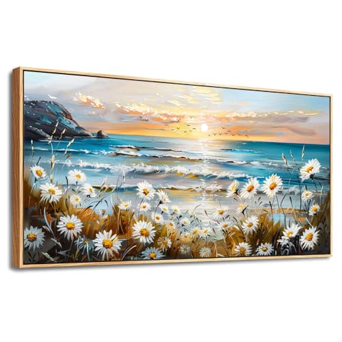 PHAOHUAXM Canvas Wall Art For Living Room Farmhouse Bedroom Wall Painting Marine Landscape Painting Office Photos Watercolor Wall Decor Flowers Nature Artwork For Walls Modern Home Decor 20x40 In
