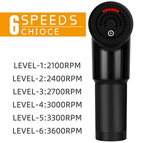 Massage Gun, 6 Speeds Cordless Handheld Deep Tissue Muscle Massager, Chargeable Percussion Device Super Quiet - Thumbnail 3
