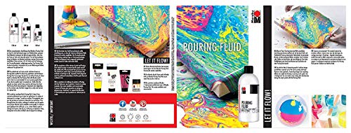 Pouring Fluid Acrylique liquide, médium de lissage , technique de la peinture fluide et coulées - Améliore les propriétés de dégradé des peintures acryliques, ne jaunit pas