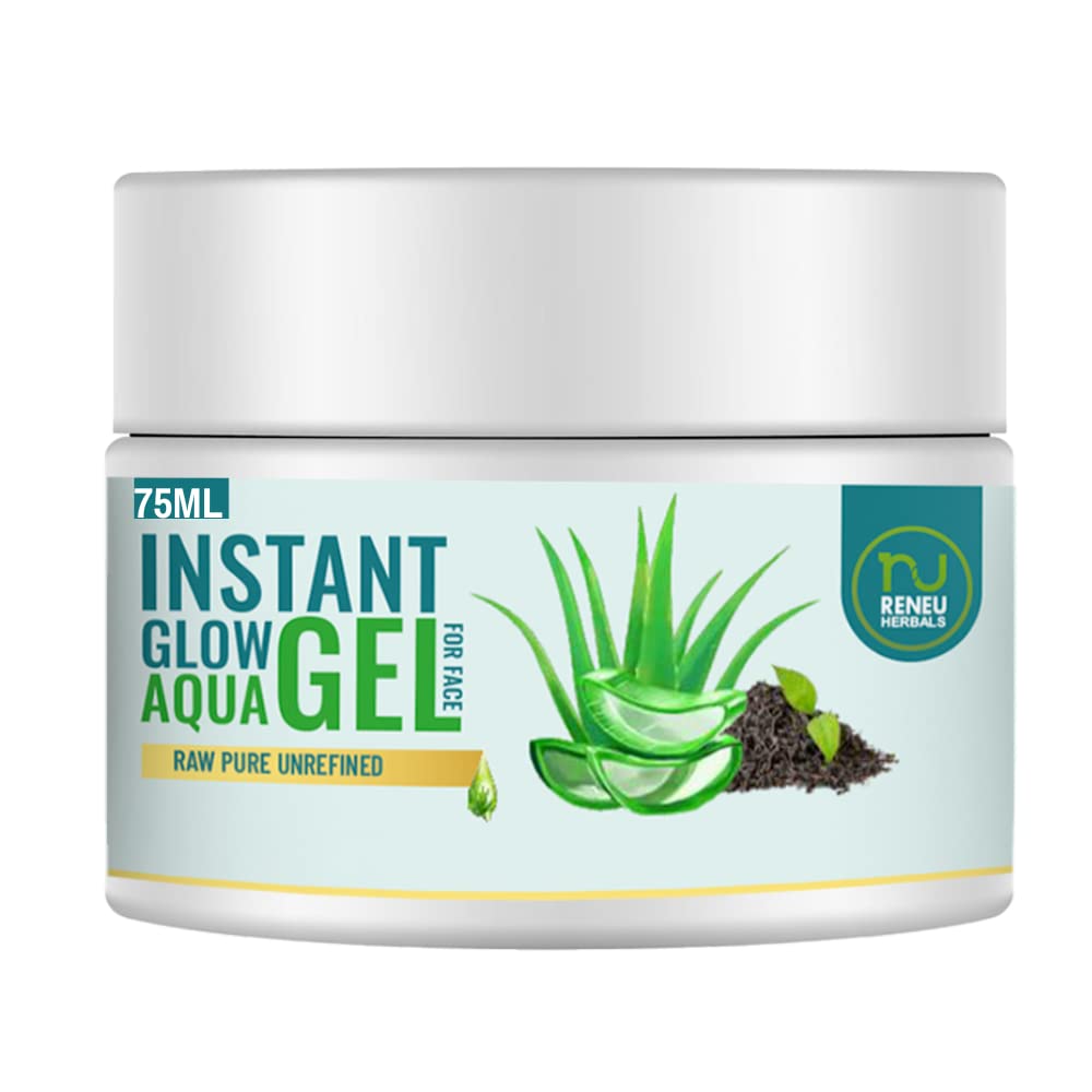 Reneu HerbalsInstant Glow Aqua Gel Moisturizer For Face | All Skin Type Oil Free Moisturizer For Face For Instant Hydration and Glow Enriched With Green Tea Extract and Aloe Vera - 50 ml