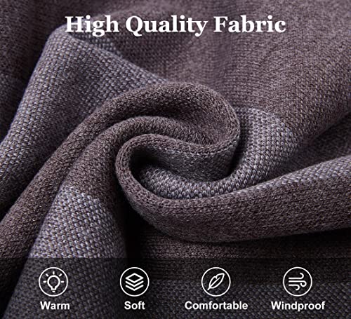 FEOYA Thick Wool Winter Soft and Cozy Scarf for Men Plaid Knit Scarf Long Scarves Windproof4