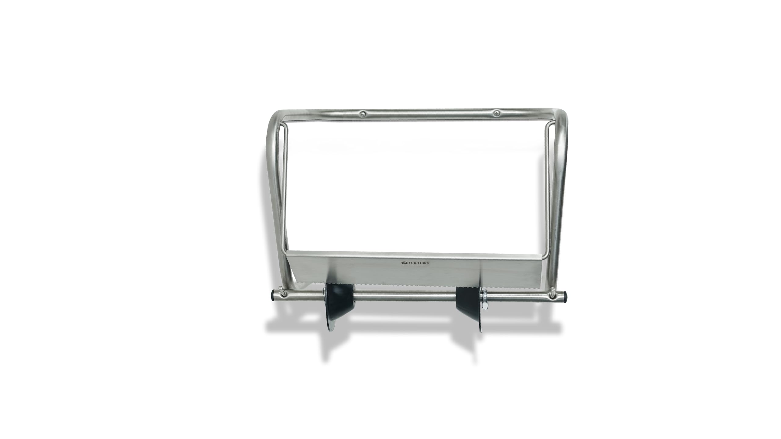 HENDI Dispenser da parete per carta asciugamani, portarotolo con barra dentata e kit di montaggio, per bobine fino a 29,7cm di larghezza, 395x290x(H)260mm, acciaio inox
