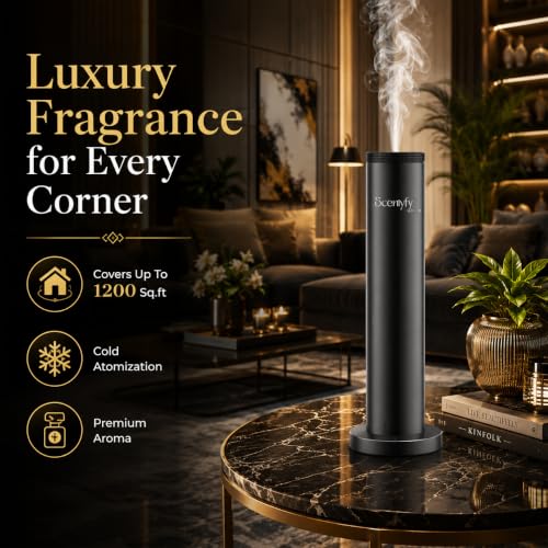 Image of SCENTYFY by STARQ Halo 2.0 Smart Air Scent Diffuser, Waterless Aroma Machine with Cold Atomization, Ultra Quiet No-Heat Technology for Home, Office, Gym & Hotel with 100ml Starter Perfume