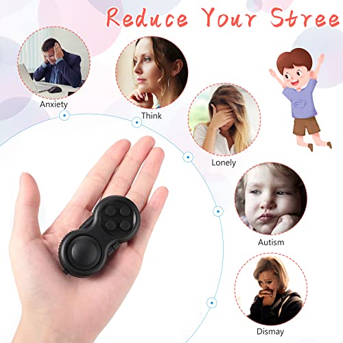 Bbto 20 Pieces Fidget Game Controller Pad Fidget Sensory Christmas Toy For Adults Teens Handheld Fidget Controller Sensory Educational Gift For Adhd Add Ocd Autism Anxiety Stress Relief (Black) #TOP6