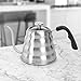 OPUX Gooseneck Pour Over Coffee Kettle with Thermometer | Stainless Steel Stovetop Hand Drip Kettle for Home Coffee Brewing, Tea, Barista | 40 fl oz (Stainless Steel, Glass Top)