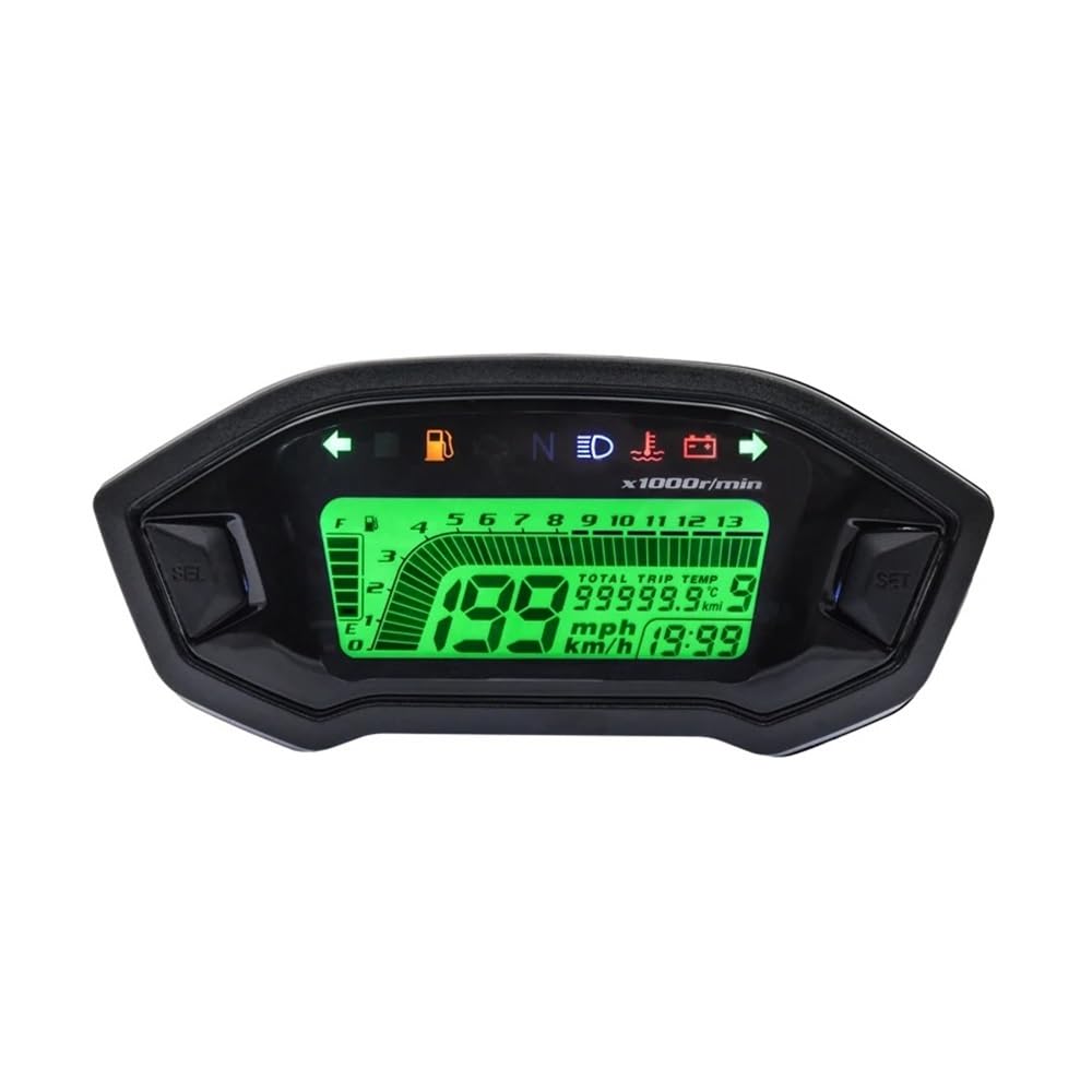Motocicleta Velocímetro Odómetro Tacómetro Velocímetro Digital De 13000rpm para Motocicleta Medidor De Velocidad De 2-4 Cilindros Odómetro Odómetro para Motocicleta