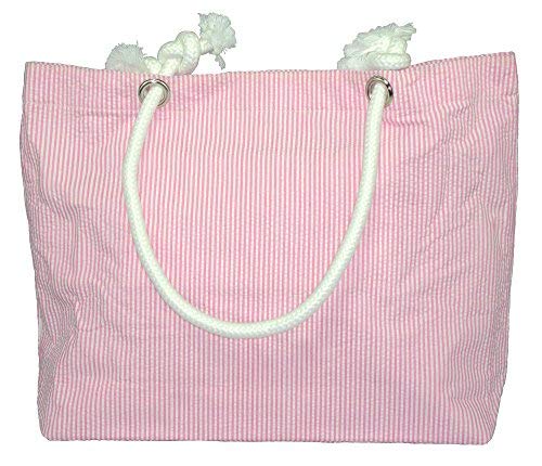 Beach Bag Seersucker (Pink)