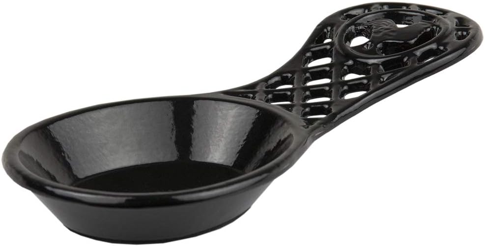 Home Basics Cast Iron Rooster Spoon Rest Sr44176, 7.62" x 3.50" x 1.37",Black