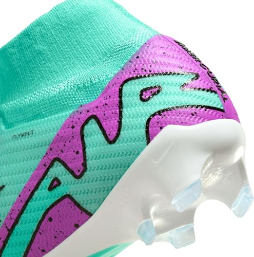 Nike Superfly 9 Elite Mercurial Dream Speed FG High-Top Soccer Cleats (DJ4977-300, Hyper Turquoise/Black/White/Fuchsia Dream) Size 6.5