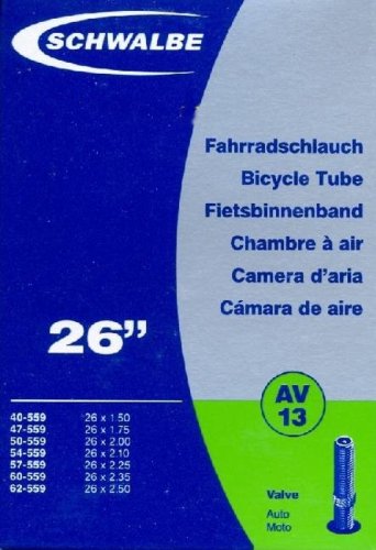 SCHWALBE Fahrradschlauch AV13 mit Autoventil ~ 26' ~ 50-559 mm (26 x 1,90...