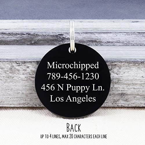 Ultrajoys Stainless Steel Pet Id Tag Dog Name Tags Personalized Front And Back Engraving, Customized Dog Tags And Cat Tags, Optional Engraved On Both Sides, Round Tag With Lunar Phases Design, Large #TOP2