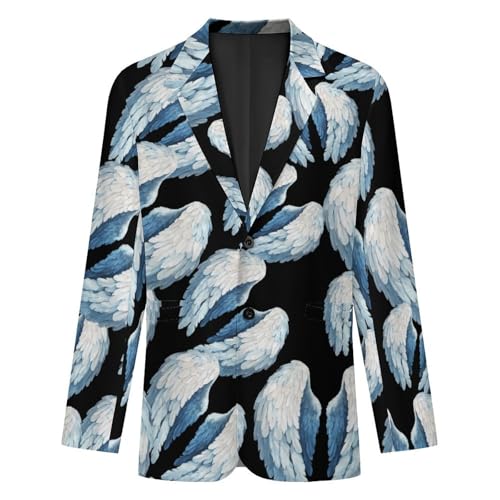 Angel Wings Men's Slim Suit Long-Sleeve Prom Tuxedo Classic Two Button Business Jacket4