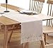 Aspthoyu Chemin de Table à Franges en Coton et Lin, Chemins de Table Décoratifs en Tissu Tissé à La Main Géométrique, Chemin de Table en Macramé pour Cuisine, Restaurant, Hôtel, Café, 33x180 cm