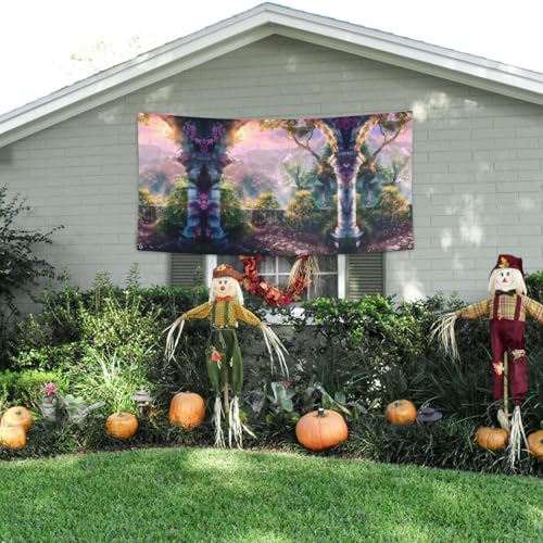 MINDBBDFJ Fantasy Background Print Banners And Signs For Outdoor/Indoor,Personalized Banner Customizable Parties Halloween Banner (180x90cm)3