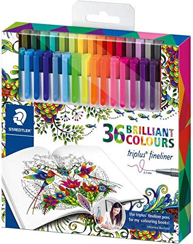 staedtler 36 brilliant colours triplus fineliner pens