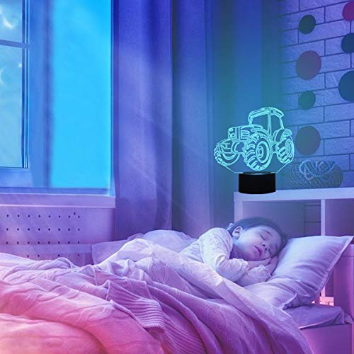 3D Illusion Lampe LED Nachtlicht, EASEHOME Optische 3D-Illusions-Lampen Tischlampe Nachtlichter 7 Farben… – Bild 7