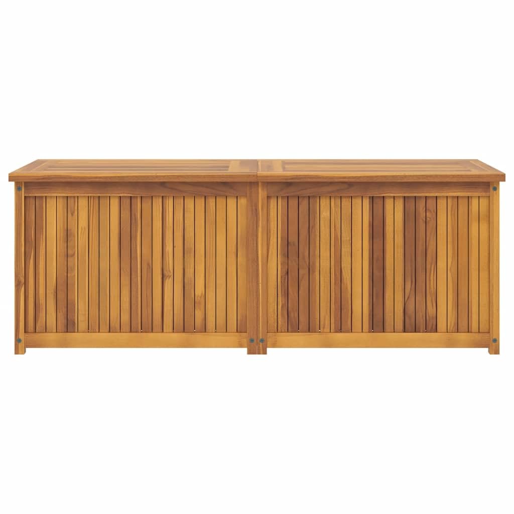 Générique Skrzynka ogrodowa z litego drewna tekowego 150 x 50 x 55 cm z pokrywą, pojemny zewnętrzny pojemnik do przechowywania na poduszki i narzędzia, torba PE w zestawie