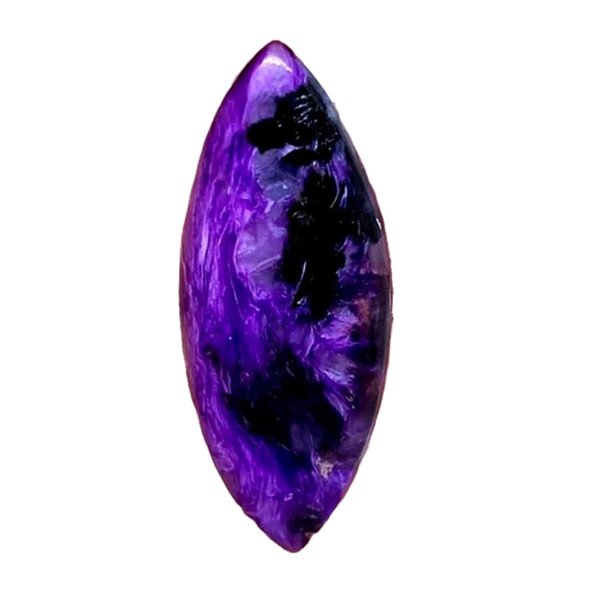 Pierre charoite naturelle navette pour fabriquer son collier artisanal bohème